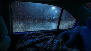 Dark Night Heavy Rain on Car Roof and Muffled Thunder - Goodbye Insomnia, Sounds for Healing Sleep screenshot 1