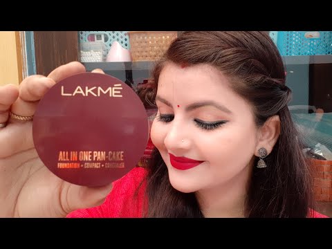 Lakme all in one pan cake foundation compact concealer review & demo | AFFORDABLE makeup  | RARA |