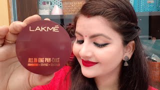 Lakme all in one pan cake foundation compact concealer review & demo | AFFORDABLE makeup  | RARA |