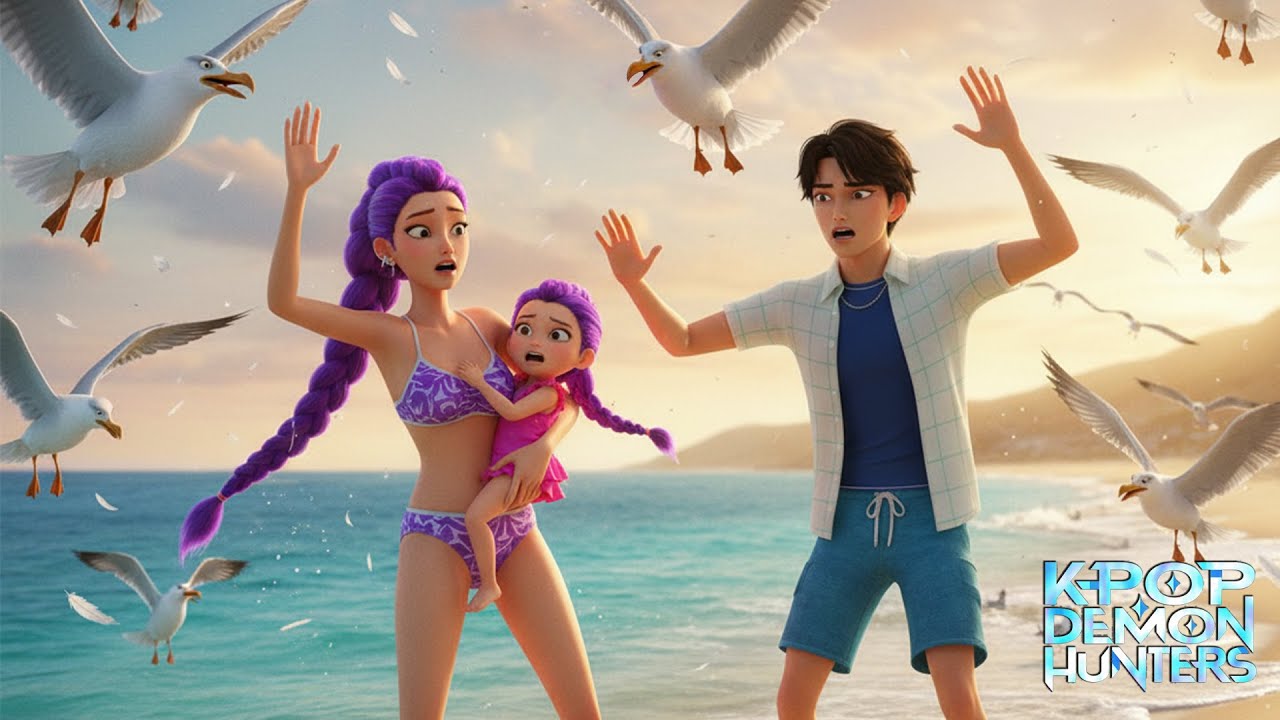 Family Beach Day Gone Wrong (Kpop Demon Hunters Song) Animated Music Video Croco Beat