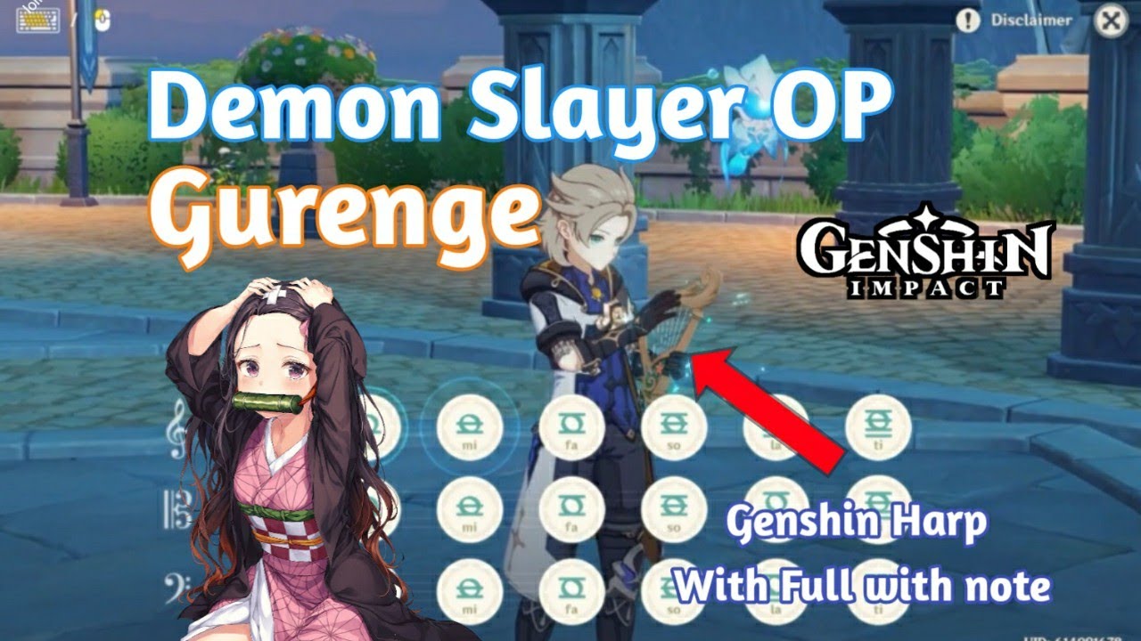 Demon Slayer OP ( Gurenge ) Genshin Harp Cover [ Genshin Impact