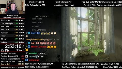 AnthonyCaliber Full Stream July 20, 2022 (TLOU 1 Grounded Permadeath Speedrun World Record)