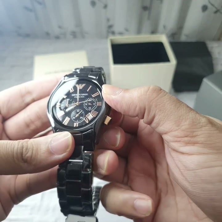 Emporio Armani Men\'s AR1410 Ceramic Black Chronograph Dial Watch - YouTube | Quarzuhren