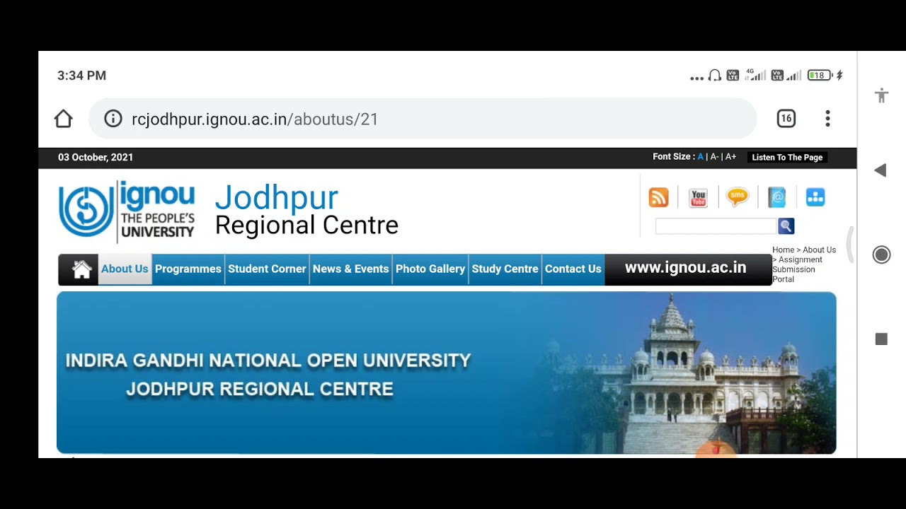 ignou assignment submission jodhpur