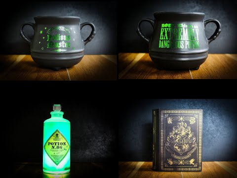 Harry Potter Merchandise Review of A Potion light, Cauldron, Book Money Box