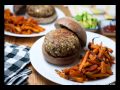 Bean burger and chips