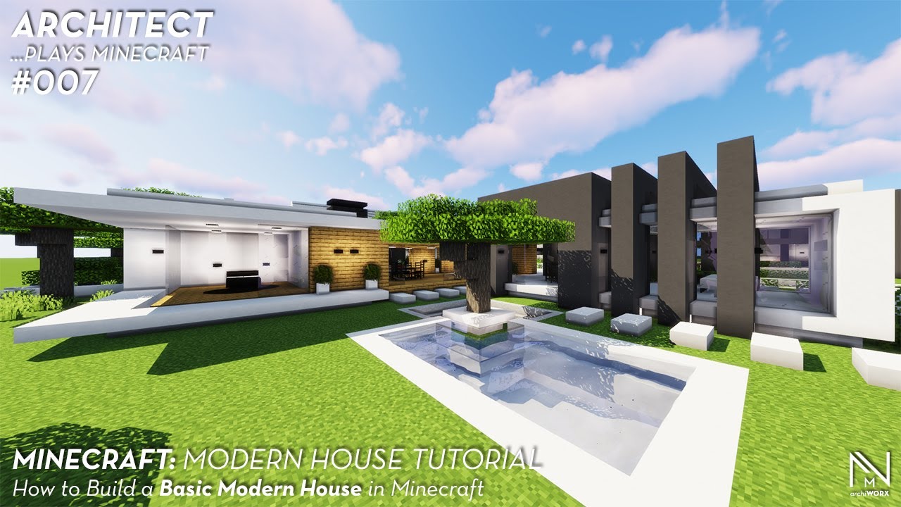 MINECRAFT: How to Build a MODERN HOUSE Tutorial (EASY) - YouTube