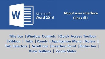 Microsoft word 2016 User Interface Class #1