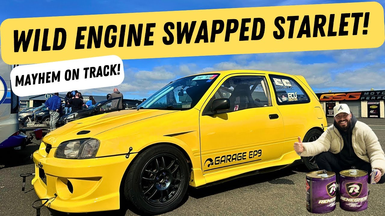 INSANE Engine Swapped Toyota Starlet at GOING WILD at Knockhill! Sleeper Build SHOCKS Everyone!