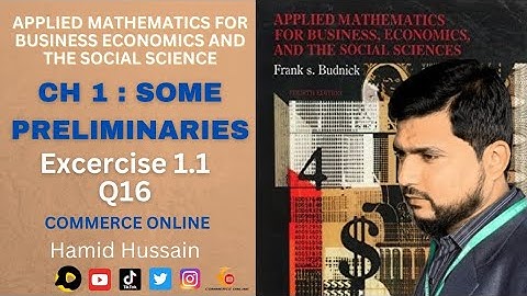 budnik chapter 1 excercise 1.1 Q 16 | Applied methamtics | BBA