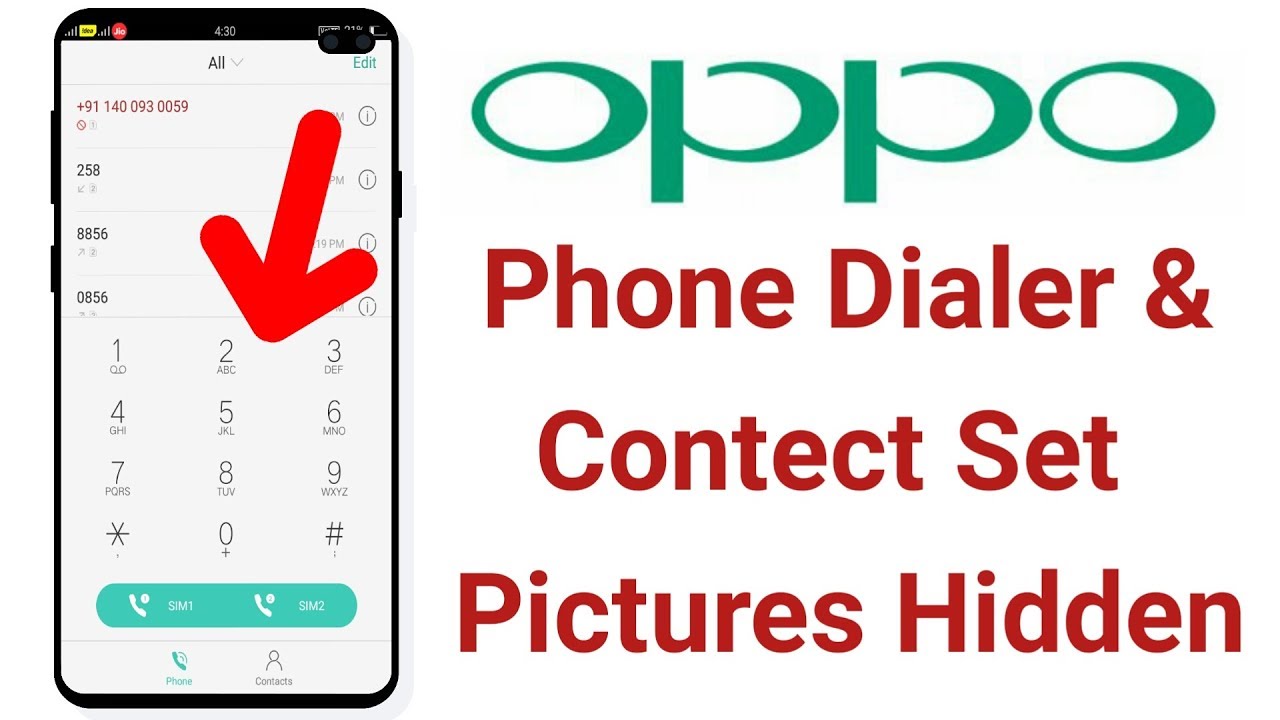 OPPO Phone Dialer &amp; Contect Set Pictures Hidden - YouTube