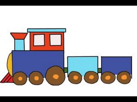 How to draw a simple train - YouTube