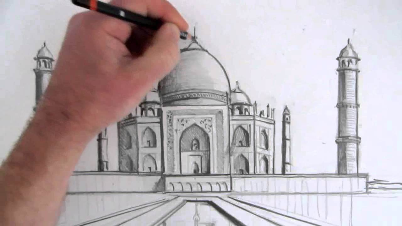 Pencil Sketch Of The Taj Mahal In India - Generative AI. Stock Photo,  Picture and Royalty Free Image. Image 206776171.