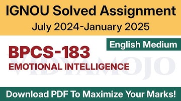 IGNOU BPCS 183 Solved Assignment 2024-25 English Medium PDF Download | BPCS 183 Assignment 2024-2025