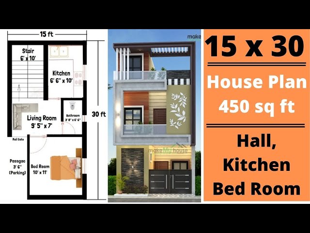 15 X 30 Ft House Plan 15x30 Ghar Ka