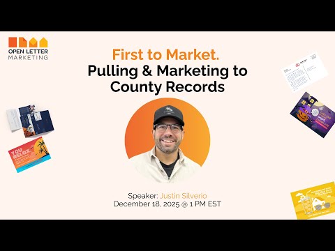 First to Marketing Webinar - Open Letter Marketing