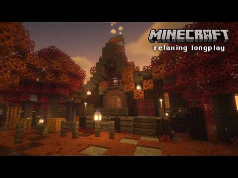 Relaxing Minecraft Longplay - Build an Autumn Cabin with me