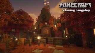 Relaxing Minecraft Longplay - Build an Autumn Cabin with me