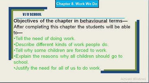 Class 3  EVS Chapter - 8 Work We Do Introductory Video By Anuradha Chatterjee
