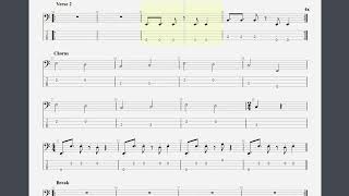 Black Horse And The Cherry Tree by KT Tunstall - Bass Guitar Play Along with TAB