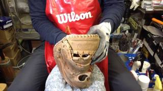 野球 baseball shop【#311】キャッチャーミットのリレース（ポケット部） How to  relace a catcher's mitt (pocket)