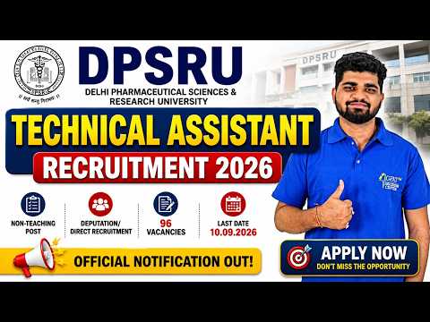 DPSRU Technical Assistant Recruitment 2026 | 96 Vacancies Announced | Official Notification Out!