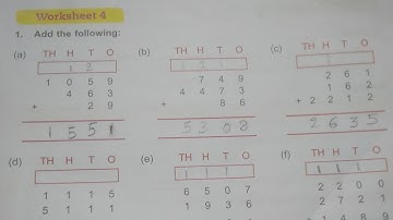 Dav Public School Class 3 Math Unit 2 Worksheet 4 ||Addition || @madhubanclasses