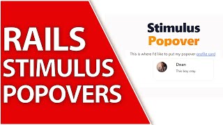 Stimulus Popovers For Devise Users With Avatars | Ruby On Rails 7 Tutorial