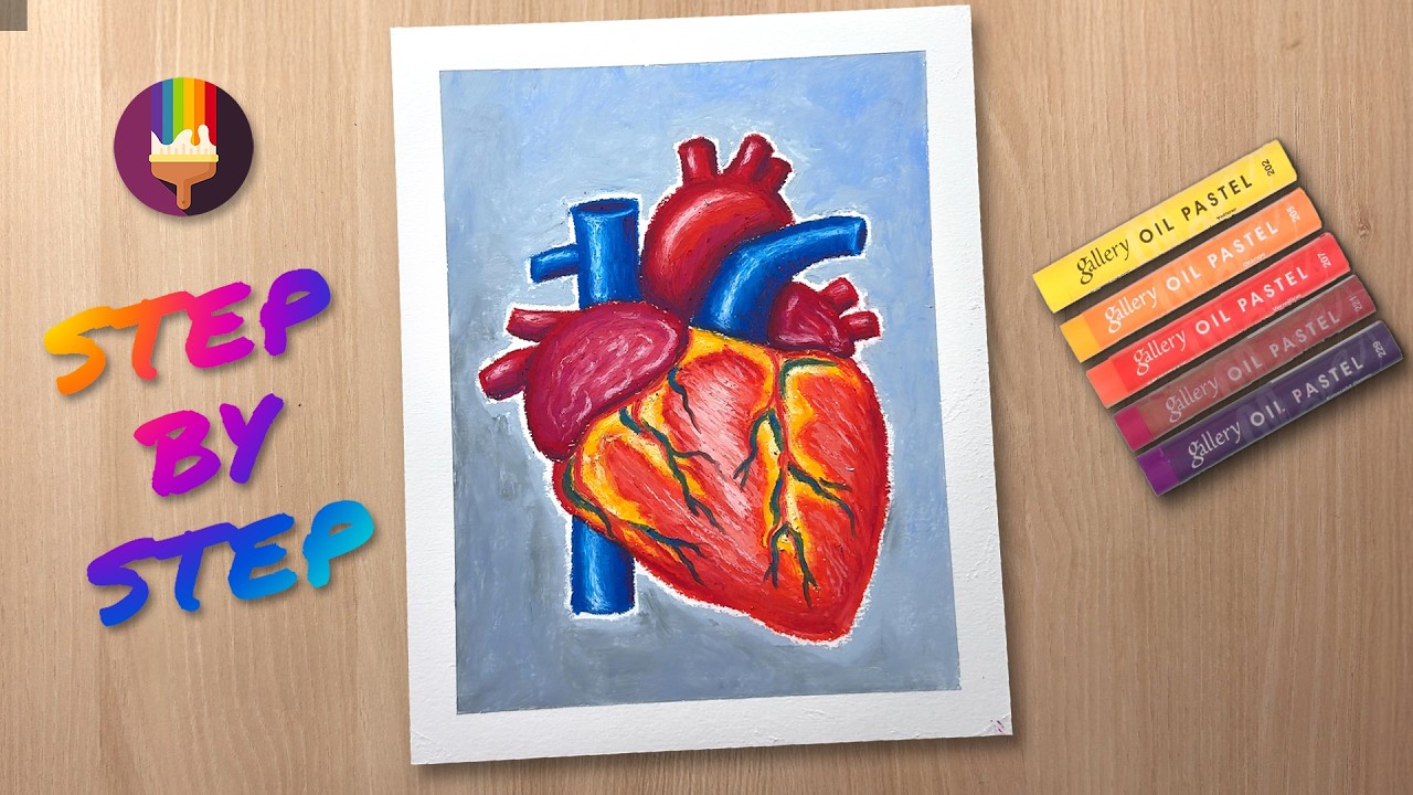 Pastel on your heart ぐへへP Realistic Human Heart Drawing with Oil Pastels | Step-by-Step