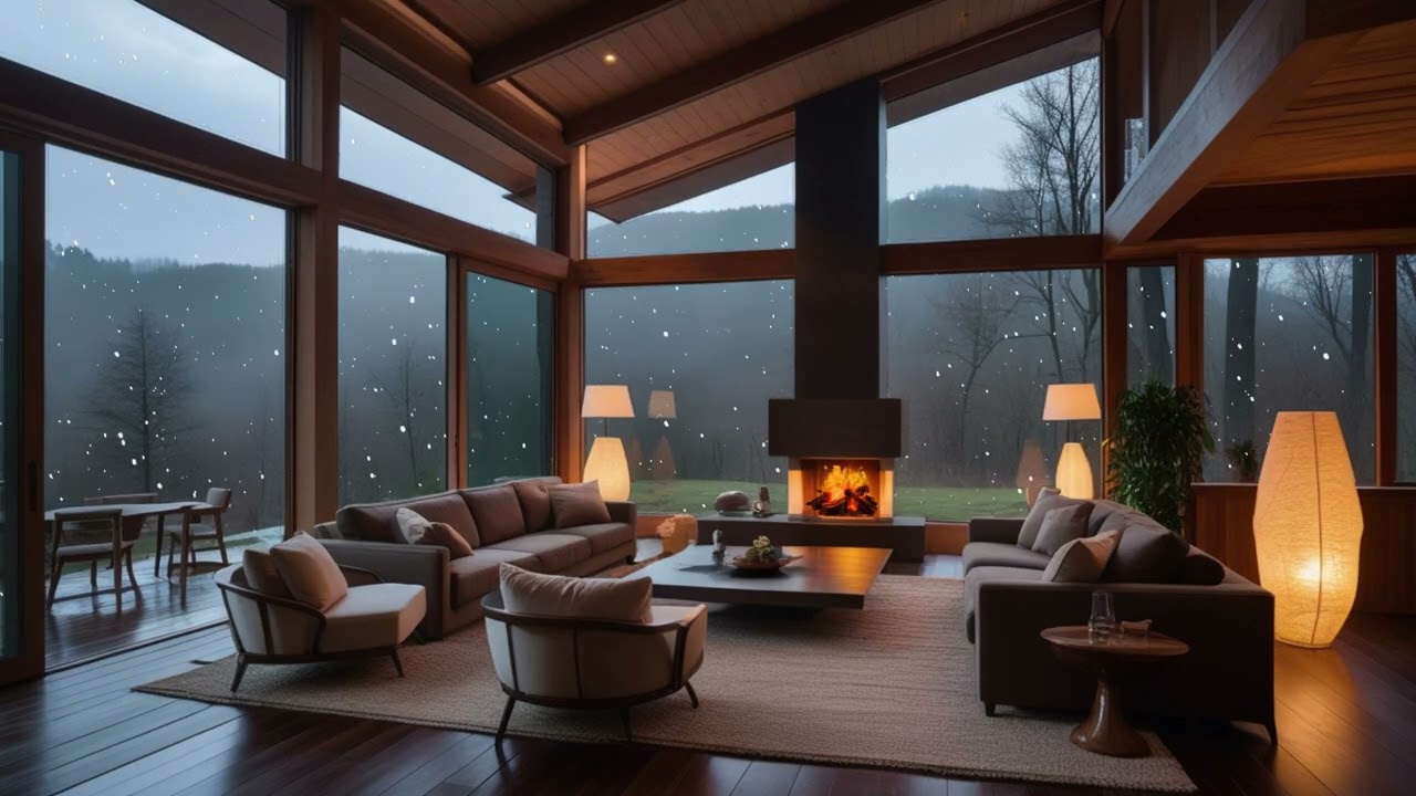 Refugio de Cristal entre la Niebla y la Nieve 🌫️🔥