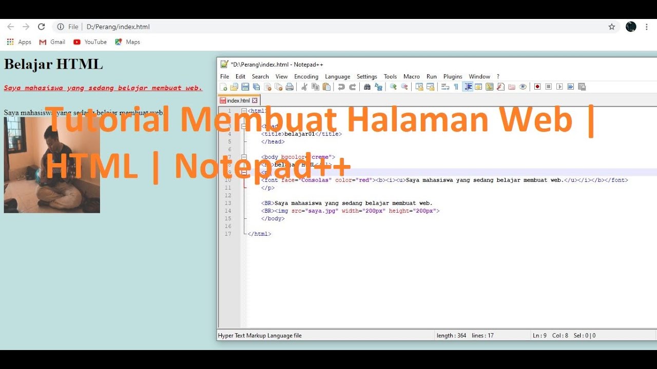 Website Made From Notepad Html Tutorial Membuat Halaman Web | HTML | Notepad++ (Part 1) - YouTube