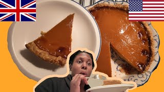 British Girl Tries Pumpkin Pie for the First Time 🇬🇧🇺🇸  | 100 Subscriber Special 🥧