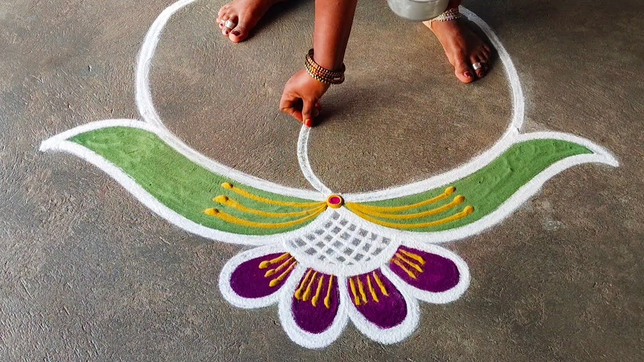 beautiful rangoli simple design 🙏❤️❤️❤️