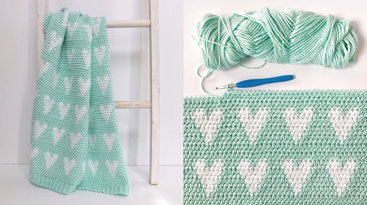 Crochet Modern Hearts Baby Blanket