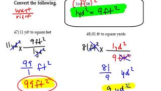 7 2     Squared Unit Conversions EXAMPLES