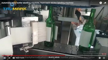 Automatic wine bottle labelling machine, front back sticker labeling machine