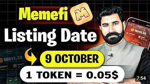 Memefi Listing Date Confirmed, 9 Ocober | 1 Token Price 0.05$ | Memefi Airdrop Update |