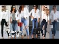 70 OUTFITS CON BLAZERS BLANCO/ BLAZERS DE MODA MUJER 2020/ OUTFITS CON BLAZER MODA Y ESTILO