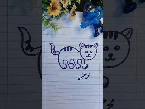 تعليم رسم قط من رقم 5555 سهله جدا وبسيطه يلا جربوها رسم اطفال تعليم الرسم رسمتي