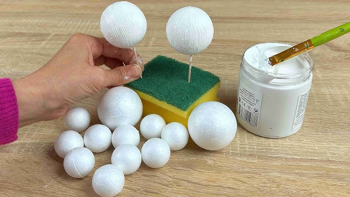 Foam Balls Craft  Easy Glitter Ball Home Decoration Idea 