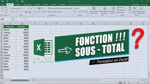 Comment calculer un sous total dans Excel.