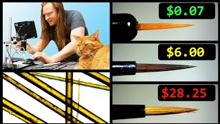 Cheap Synthetic Brushes Vs. Expensive Sable Paintbrushes- Microscope examination!