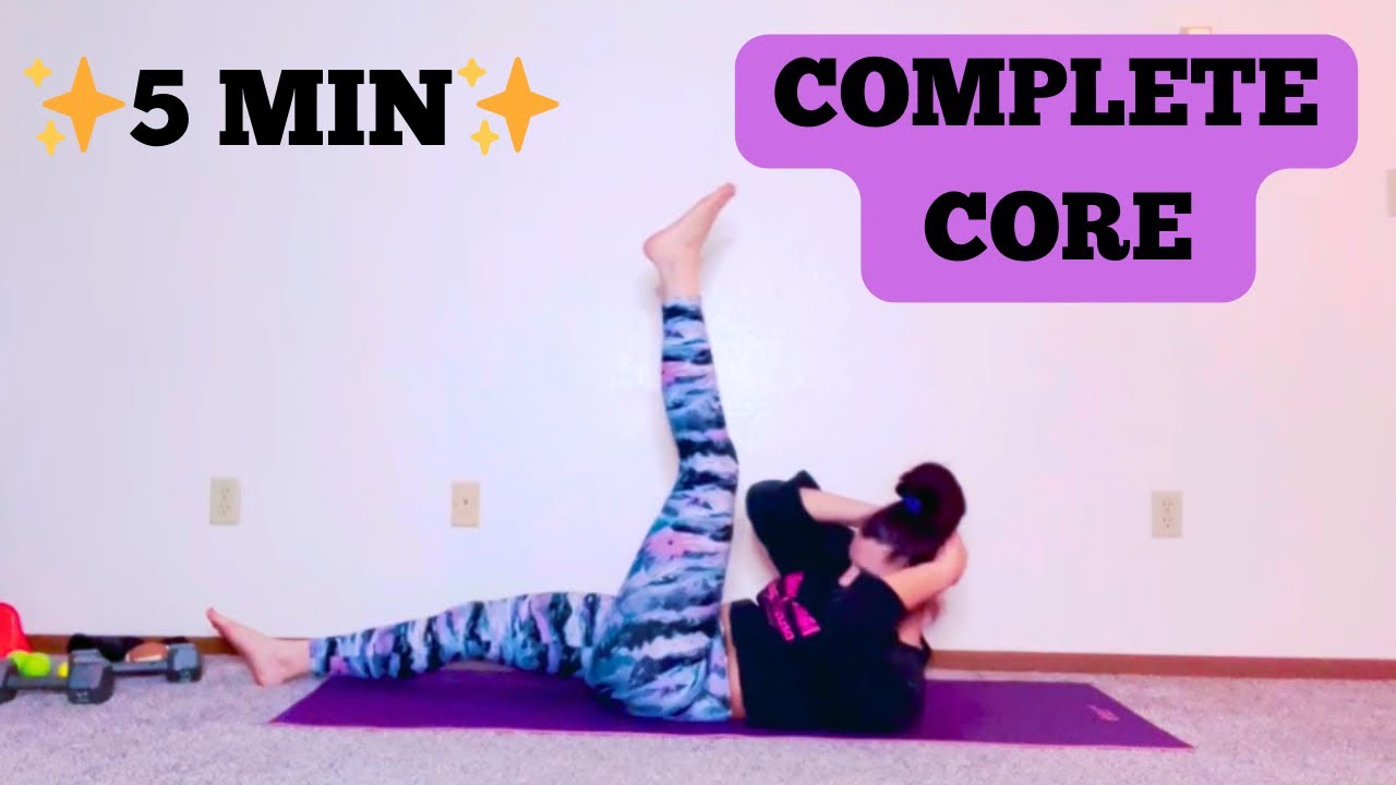 COMPLETE CORE WORKOUT AT HOME | 5 min complete core | home workout ...