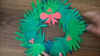 DIY Kids Hand-Print Christmas Wreath