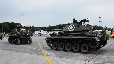 M5A1 Stuart and M24 Chaffee light tanks on the move