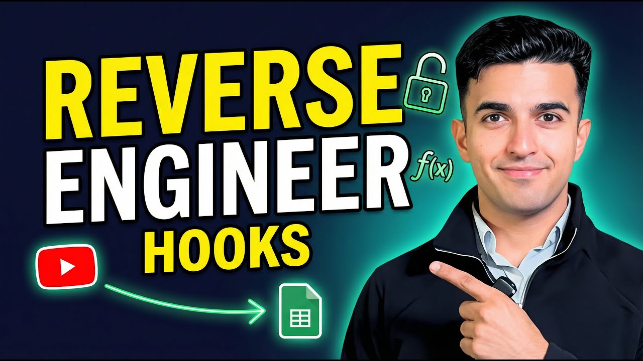 YouTube thumbnail showing n8n workflow for analyzing viral hooks