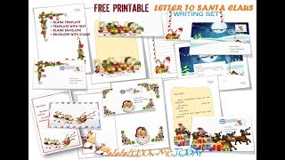 Free printable letter to Santa Claus writing set