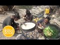 green vegetable curry || village food kitchen || lajimbudha ||