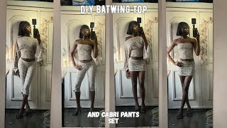 DIY Leopard Print Batwing Top & Capri Pants Set with Bow | Step-by-Step Tutorial