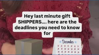 Holiday shipping deadlines